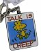 Search : Peanuts Snoopy keyring / zipper pull - Woodstock Talk is Cheep metal keychain