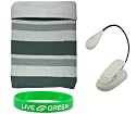 Non-OEM Non-OEM Amazon Kindle DX 9.7 Knitted Socks Case with Clip-on Reading Lights - Grey
