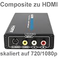 Composite zu HDMI Konverter / S-Video zu HDMI Konverter - wandelt analoges Cinch FBAS Video und S-Video YC zu HDMI um + Verst�rker + Scaler auf 720p/ 1080p