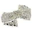 Large White Bow 3.5" With Clear Crystal Hair Clip