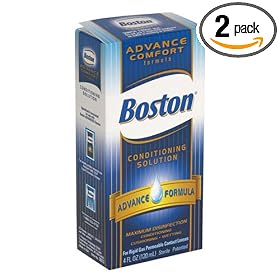 Boston Conditioning Solution for Rigid Gas Permeable Contact Lenses, Advance Comfort Formula, 4-Ounce Bottles (Pack of 2)