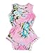 PoshPeanut® Cute Toddler Baby Girls' Floral Summer Outfit PomPom Romper