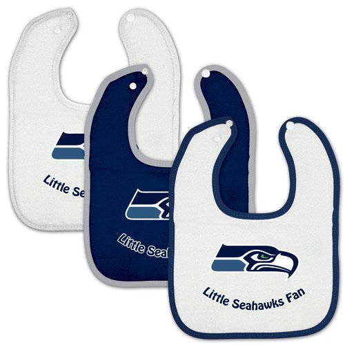 Seattle Seahawks Baby Bib - 3pc set
