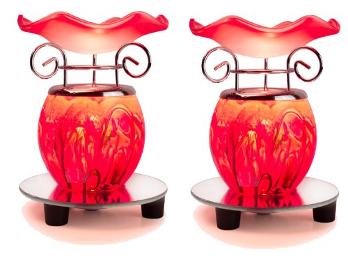 Electric Oil Warmer: Red Tie Dye Lamp Set of 2