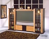 Entertainment Center Lancaster Collection for Table Top TV - Black and Natural Ash