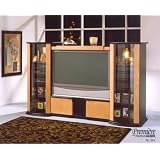 Entertainment Center Lancaster Collection for Table Top TV - Black and Natural Ash by 