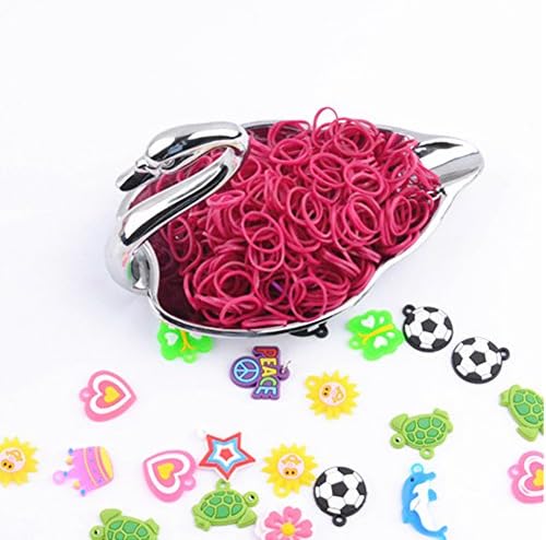 RAINSTORM Loom Rubber Bands Accessory Kit Set for Bracelets with S-clips and Plastic Loom Hook/Lead and Latex Free,Safe for Children/20 Beautiful Colors as Pictures and 600pc Rubber Bands for Each Color/Fuchsia