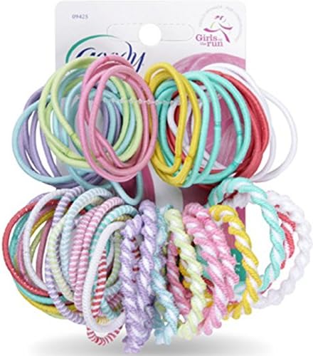 Goody Girls Assorted Elastics, No Metal Ouchless, 60 Count - Color May Vary