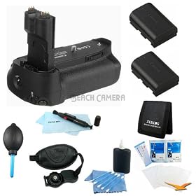 Canon Advanced Battery Grip Bundle for the EOS 7D Digital SLR Camera - BG-E7 Battery Grip, 2 LP-E6 Batteries, ZE-WGS Professional Wrist Grip Strap, ZE-MC3A 3 Card Tri-fold Memory Card Wallet, Dust Removal Blower System, and more.