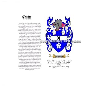 Train Coat of Arms/ Family Crest on Fine Paper and Family History (Free Shipping)