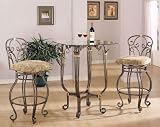 51VNcjOkS6L. SL160  3pc Round Bar Table & Bar Stools Set Bronze Finish