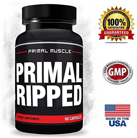 PRIMAL RIPPED Thermogenic Fat Burning Supplement - Advanced Weight Loss - Tone Muscles, Shred Abs, &amp; Enhances Workout Results - Targets Belly Fat - Explosive Energy &amp; Cutting Formula - 60 Capsules
