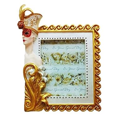CABARE Photo Frame Designs Linear Classic Gift Format Frames Resin Vintage Picture Frame Art Work and Crafts Antique Look for Home Decor Couples