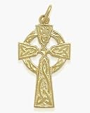 14 Karat Yellow Gold Fancy Inscribed Religious Celtic Cross with 18 Chain