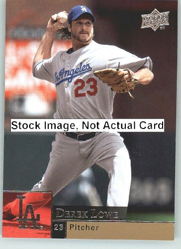 2009 Upper Deck Baseball Card # 209 Derek Lowe ( Dodgers ) MLB Trading Card in a Protrective Screw Down Display Case