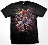 Wicked Jester T-Shirt, Evil Clown Liquid Blue Oversized Designs (Many Colors)
