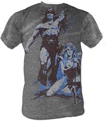 Conan the Barbarian Poster Cut-Out Heather Gray T-shirt Tee