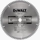 DEWALT DW3128 Series 20 12-Inch 80 Tooth ATB Thin Kerf Crosscutting Miter Saw Blade with 1-Inch Arbor