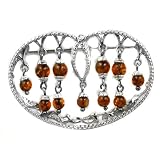 Baltic Cherry Amber Sterling Silver New Age Queen's Heart Pin