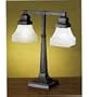 Meyda Tiffany 27625 2-Light Desk Lamp, Mahogany Bronze Finish with Swirl