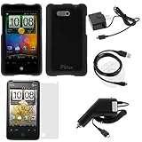 GTMax Rapid Car Charger + Home Travel Charger + USB Data Cable + Black Rubb ....