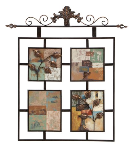Abstract Scroll Tree Leafs Metal Wall Art Hanging