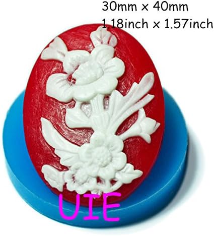 125LBC Flower Cameo Flexible Silicone Push Mold 40mm Fondant Cake Decorating Tools Silicone Soap Mold Polymer Clay Molds