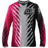 Troy Lee Designs GP Shocker Youth Boys MX/Off-Road/Dirt Bike Motorcycle Jersey w/ Free B&F Heart Sticker Bundle - Pink/Black / Large