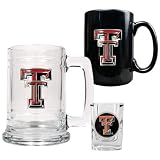 Texas Tech Red Raiders 15oz Tankard, 15oz Ceramic Mug & 2oz Shot Glass Set - Primary Logo NCAA College Athletics