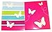 Studio C Carolina Pad 2 Folder Set ~ All A Flutter (Glitter Butterflies on Stripes; Glitter Butterflies on Pink Stripes)