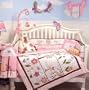 SoHo Pink Summer Bird Songs Crib Nursery Bedding Set 10 pcs **Reversible Into Morden Pink & Brown Polka Dot Designs !**