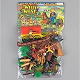 COWBOYS and INDIANS - GIANT 42 Pc. Play Set - Teepees - Canoes, Chiefs, Indian Poles & More! **FACTORY SEALED**
