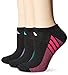 adidas Girls Cushioned No Show Socks (3 Pack), Large Fits Shoe Sizes 3Y-9, Black//Light Flash Purple//Shock Pink/Shock Mint