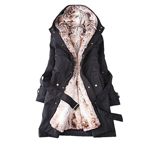 Women warm long coat hoody overcoat faux fur Hooded winter Thicken quilted Parka