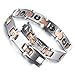 Mens Tungsten Bracelet, Rose Gold & Silver, 7.9