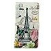 Galaxy Note 4 Case, Gift_Source Brand Slim PU Leather Wallet Book Cover with Stand Feature and Credit Card ID Holders For Samsung Galaxy Note 4 [SM-N910S / SM-N910C] (Eiffel Tower Red Flowers Building)+1 X Screen Protector + Stylus Pen