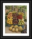 Exotic fruit piled up on a market stall in Bali - Framed 24x20 Print (61x51cm) by Robert Harding