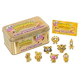  Moshi Monsters Moshlings 1.5 Inch Exclusive Gold 2 Collector Tin TWO