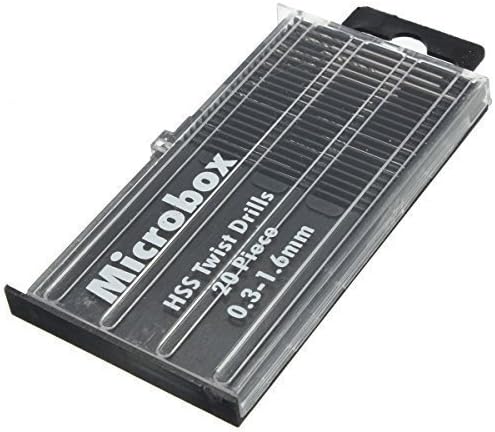Hakkain 20Pcs Mini Tiny Micro HSS Twist Drill Bit Set 0.3mm-1.6mm Model Craft With Case by Hakkain