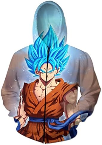 Kmoac Goku Zip-Up Hoodie 3d Sweatshirt Jacket Cosplay Coat-XX-Large