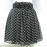 (フォーエバー21)FOREVER21 ベルト付き ドット柄シフォンミニスカート ブラックXホワイト S 並行輸入品