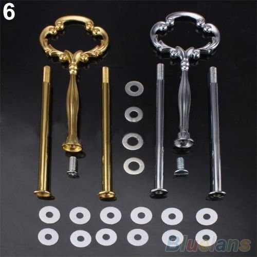 Fashionable 2 or 3 Tier Plate Handle Fitting Hardware Rod Tool Cake Plate Stand Pattern:Flower