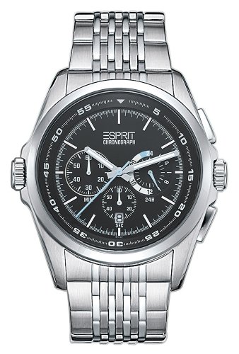 Esprit Herren-Armbanduhr XL Classic Black Chrono Analog Edelstahl ES000BS1002