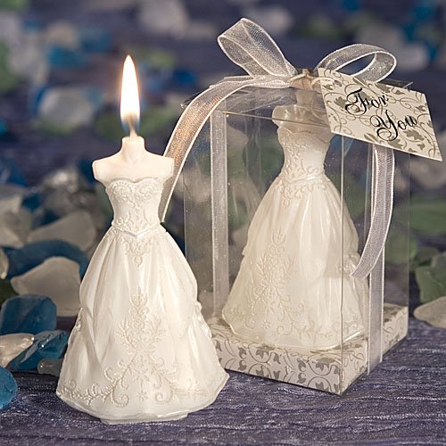 Elegant Wedding Gown Candle Favors