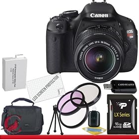 Canon EOS Rebel T3i 18 MP CMOS Digital SLR Camera and DIGIC 4 Imaging with EF-S 18-55mm f/3.5-5.6 IS Lens 16GB Package