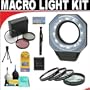Digital Ring Light For Macro Photography + +1 +2 +4 +10 Close-Up Macro Filter Set with Pouch + High Resolution 3-piece Filter Set (UV, Fluorescent, Polarizer) + 6-Piece Deluxe Cleaning Kit + Lenspen Cleaning Tool + Deluxe DB ROTH Accessory KitFor The Nikon D5000, D3000 Digital SLR Cameras Which Have The Nikon 28-80mm Lens