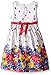 American Princess Girls' White Multi Falling Floral Shantung Dress