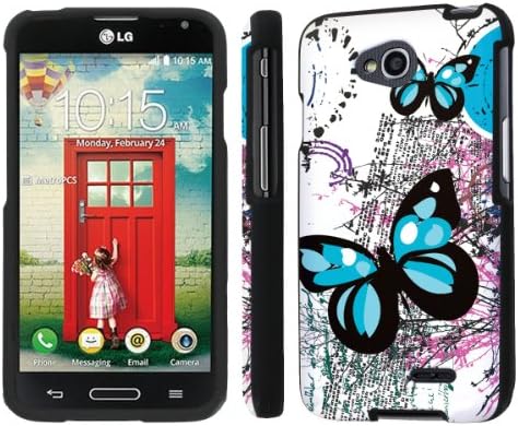NakedShield LG Optimus Exceed 2 (Blue Butterfly ) Total Hard Armor LifeStyle Phone Case