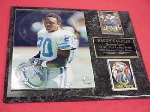 Barry Sanders 2 Card Collector Plaque