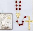 Specialty Rosary - Confirmation Rosary - Keepsake Frame - 7mm Glass Beads - IMPORTED FROM ITALY